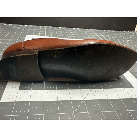 Santoni penny loafers Tassel Brown Leather Dress Mens Shoes Size‎ 8.5 EE